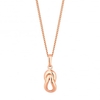 14ct Rose Gold Plated Sterling Silver 925 Open Knot Pendant Necklace