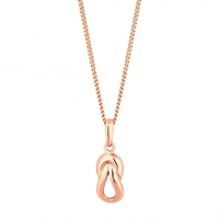 14ct Rose Gold Plated Sterling Silver 925 Open Knot Pendant Necklace