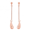 14ct Rose Gold Plated Sterling Silver 925 Organic Teardrop Drop Earring