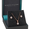 14ct Rose Gold Plated Sterling Silver 925 Oversized Round Halo Jewellery Set In A Gift Box