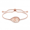 14ct Rose Gold Plated Sterling Silver 925 Pear Filigree Toggle