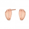 14ct Rose Gold Plated Sterling Silver 925 Polished Mini Ridge Bead Stud Earring
