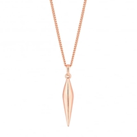 14ct Rose Gold Plated Sterling Silver 925 Shard Drop Pendant Necklace