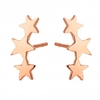 14ct Rose Gold Plated Sterling Silver 925 Three Star Climber Earring
