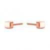 14ct Rose Gold Plated Sterling Silver Cube Stud Earring