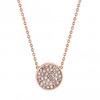 14ct Rose Gold Plated Sterling Silver Disc Necklace Embellished With Swarovski Crystals