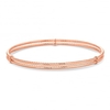 14ct Rose Gold Plated Sterling Silver Double Row Bangle