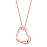 14ct Rose Gold Plated Sterling Silver Open Heart Necklace