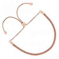 14ct Rose Gold Plated Sterling Silver Popcorn Toggle Bracelet