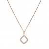 14ct Rose Gold Sterling Silver 925 Diamond Open Necklace