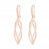 14ct Rose Gold Sterling Silver 925 Polished Caged Drop Earrings