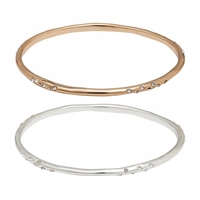 2 Tone 2Pack Crystal Bangle