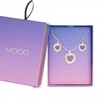 3 Tone Interlink Knot Necklace And Earring Set - Gift Boxed
