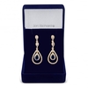 Allure Blue cubic zirconia gold triple drop earring