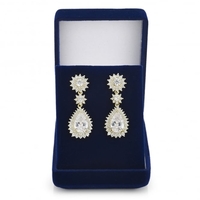 Allure Gold cubic zirconia clara and peardrop statement earring