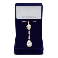 Allure Gold cubic zirconia peardrop and circle drop necklace