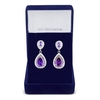 Allure Purple pear and oval cubic zirconia drop earring