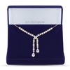 Allure Rose gold circle and square lariat necklace