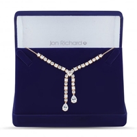 Allure Rose gold circle and square lariat necklace