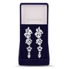 Allure Silver cubic zirconia statement cluster leaf drop earring