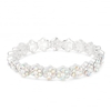 Aurora Borealis Crystal And Pearl Flower Bracelet