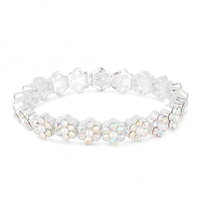 Aurora Borealis Crystal And Pearl Flower Bracelet