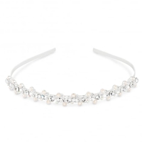 Aurora borealis navette crystal and pearl headband