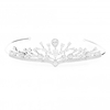 Aurora Silver Plated Cubic Zirconia Halo Pear Statement Crown Tiara