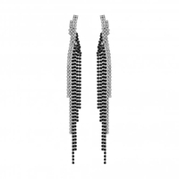 Black and White Cupchain Twist Drop Earrings
