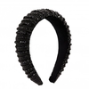 Black Crystal And Bead Large Statement Headband