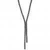 Black Plated Jet Crystal Diamante Lariat Necklace
