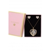 Bliss Gold Plated Heart Shaker Necklace And Earrings
