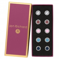 Bliss Silver Plated Crystal Clara Earrings Pack Of 5 - Gift Boxed