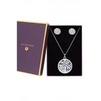 Bliss Silver Plated Round Shaker Necklace And Earrings