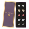 Bliss Two Tone Plated Crystal Heart And Pave Ball Earrings Pack Of 5 - Gift Boxed