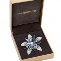 Blue Ombre Flower Brooch - Gift Boxed