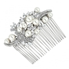 Charlotte navette stone and crystal swirl multi pearl comb
