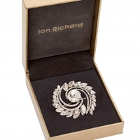 Circular Swirl Navette Brooch - Gift Boxed