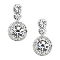 Clara Crystal Silver Drop Earring