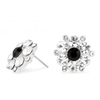 Crystal And Jet Cluster Stud Earring