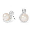 Crystal And Pearl Surround Stud Earring