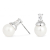 Crystal Baguette And Pearl Stud Earring