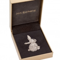 Crystal Bunny Brooch - Gift Boxed
