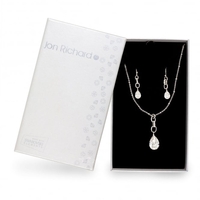 Crystal Peardrop Necklace And Earring Set
