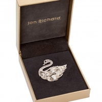 Crystal Swan Brooch - Gift Boxed