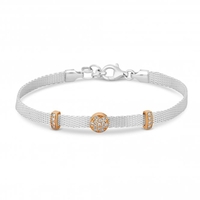 Cubic Zirconia Disc Mesh Bracelet