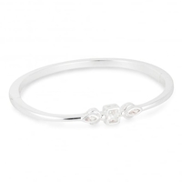 Cubic Zirconia Mixed Stone Silver Bangle