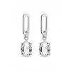 Cubic Zirconia Single Link Drop Earrings