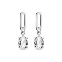 Cubic Zirconia Single Link Drop Earrings