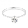 Cubic zirconia solitaire sterling silver ring